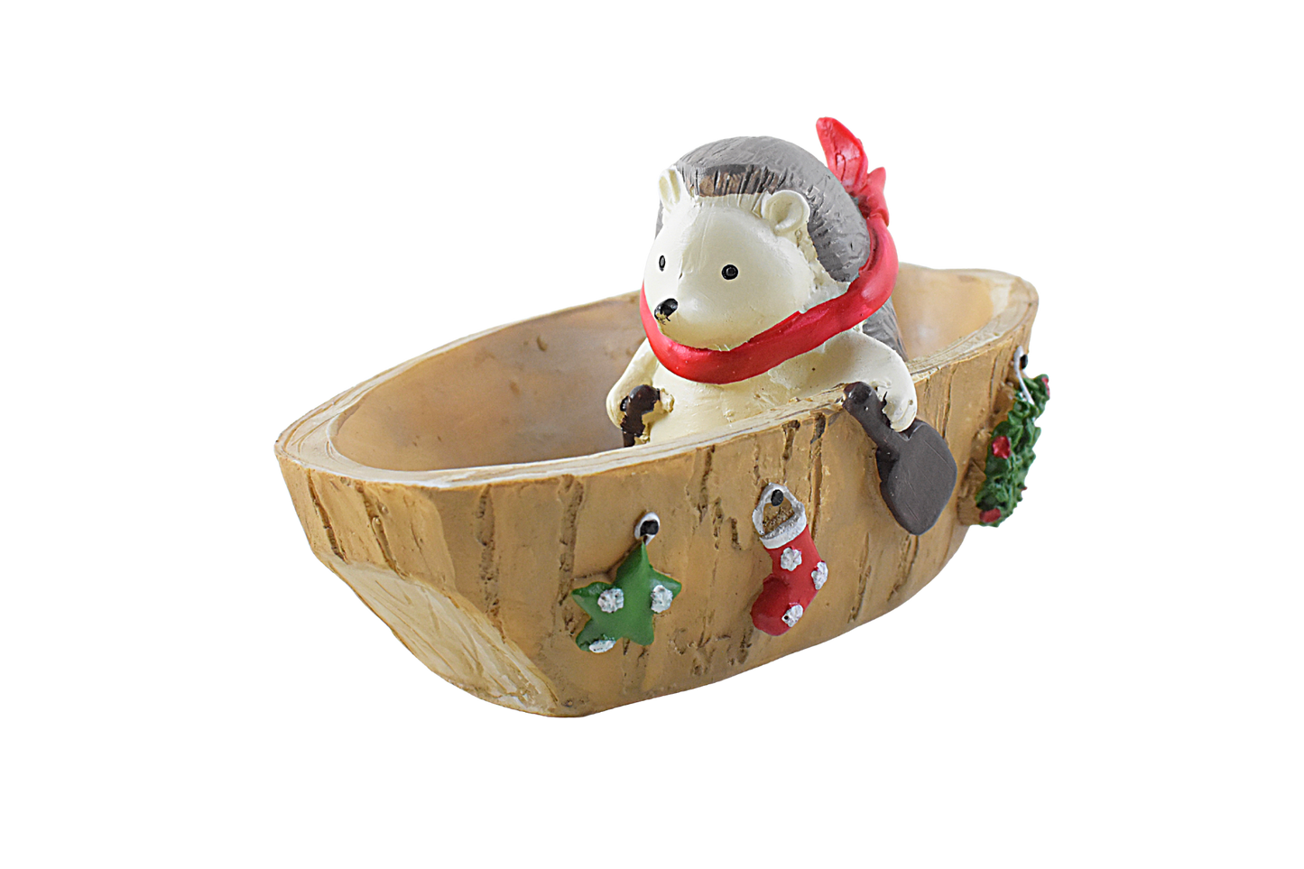 Hedgehog Rowing Boat Resin Succulent Pot - Deczo