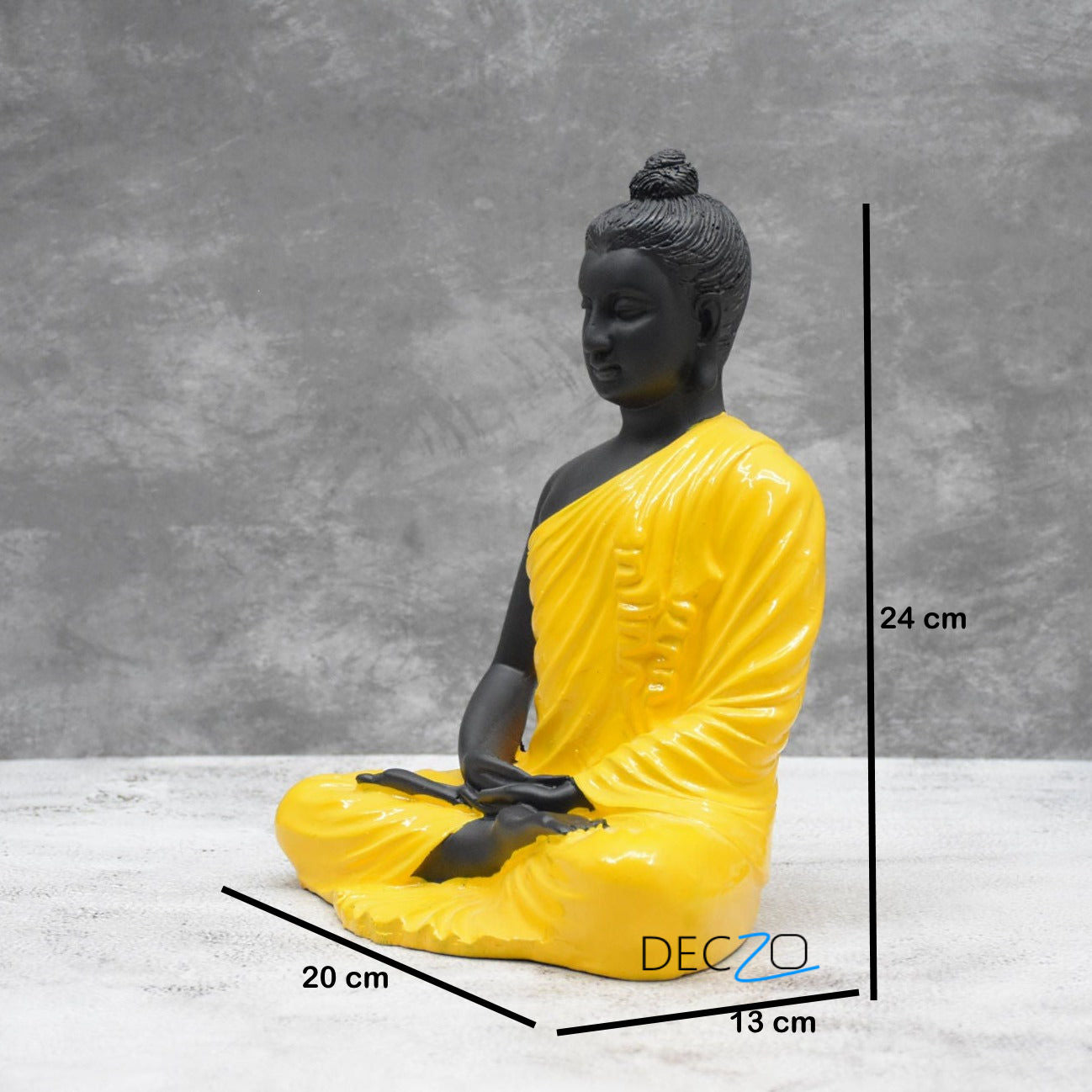Gracious Yogi Sitting Buddha :  Yellow-Black - Deczo