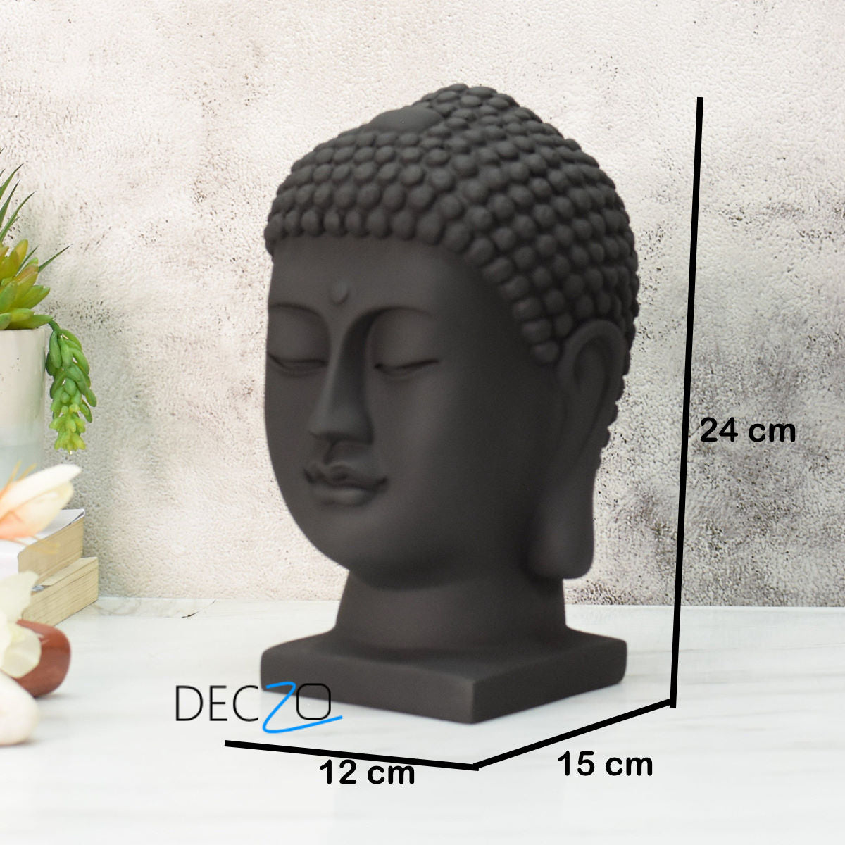 Gracious Buddha Face : Black - Deczo