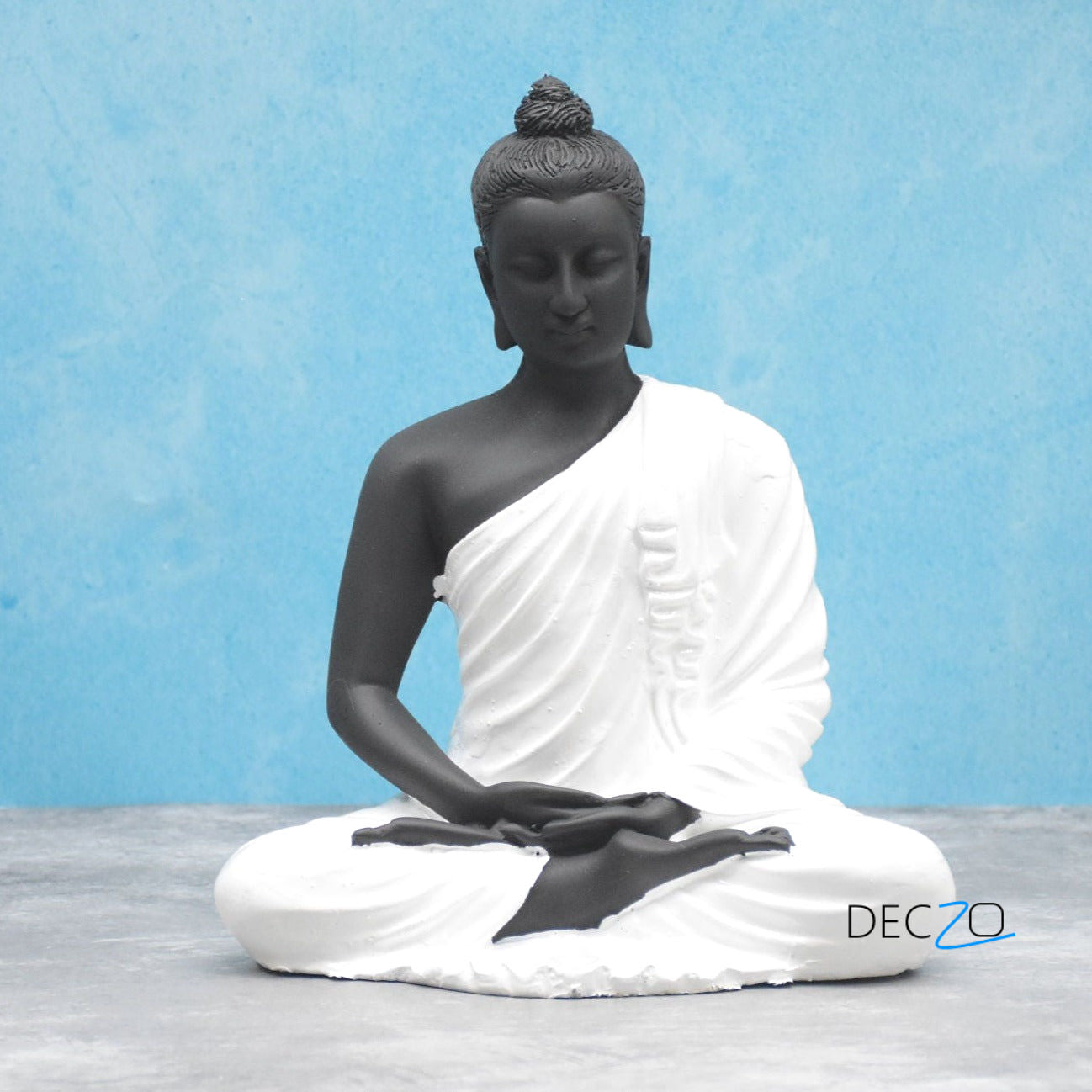Gracious Yogi Sitting Buddha :  White-Black - Deczo