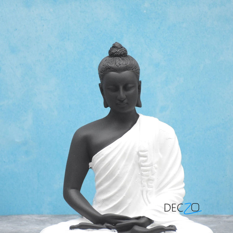 Gracious Yogi Sitting Buddha :  White-Black - Deczo