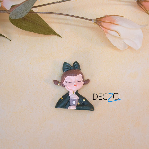 Thinking Girl Resin Miniature for Wall decor, Fridge, Paper Weight, Gift - Deczo