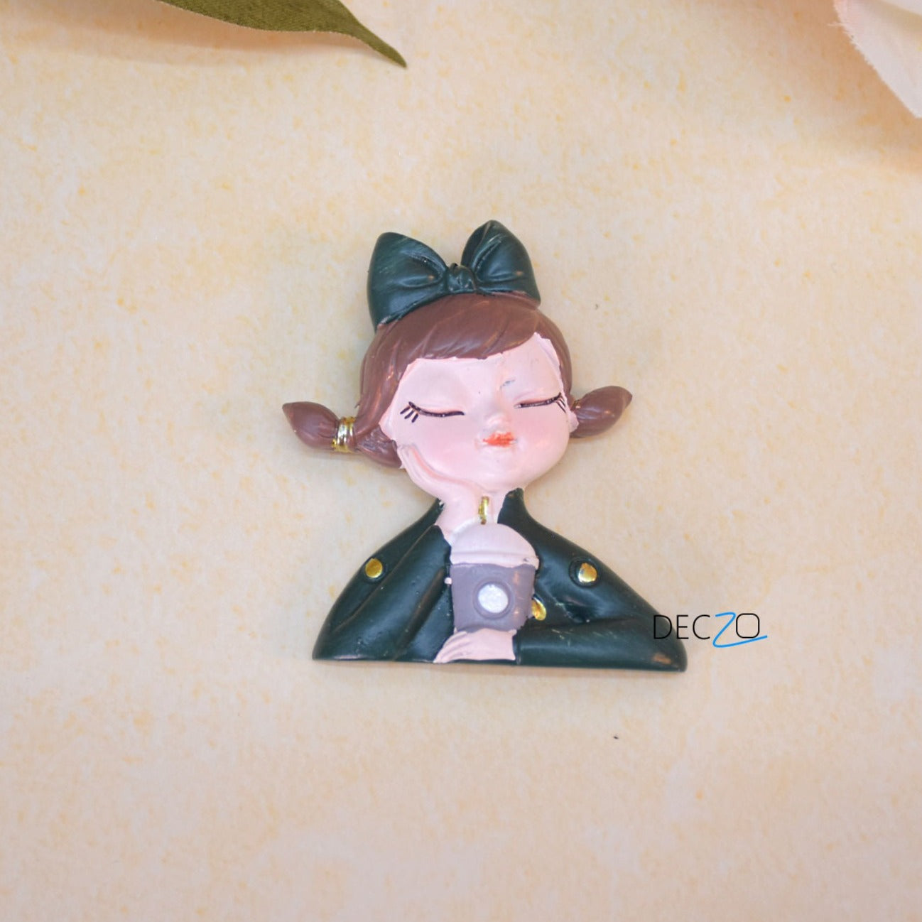 Thinking Girl Resin Miniature for Wall decor, Fridge, Paper Weight, Gift - Deczo