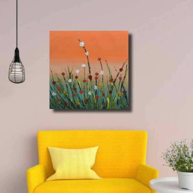 Meadows, Acrylic on Canvas, Handmade Wall Painting - Deczo