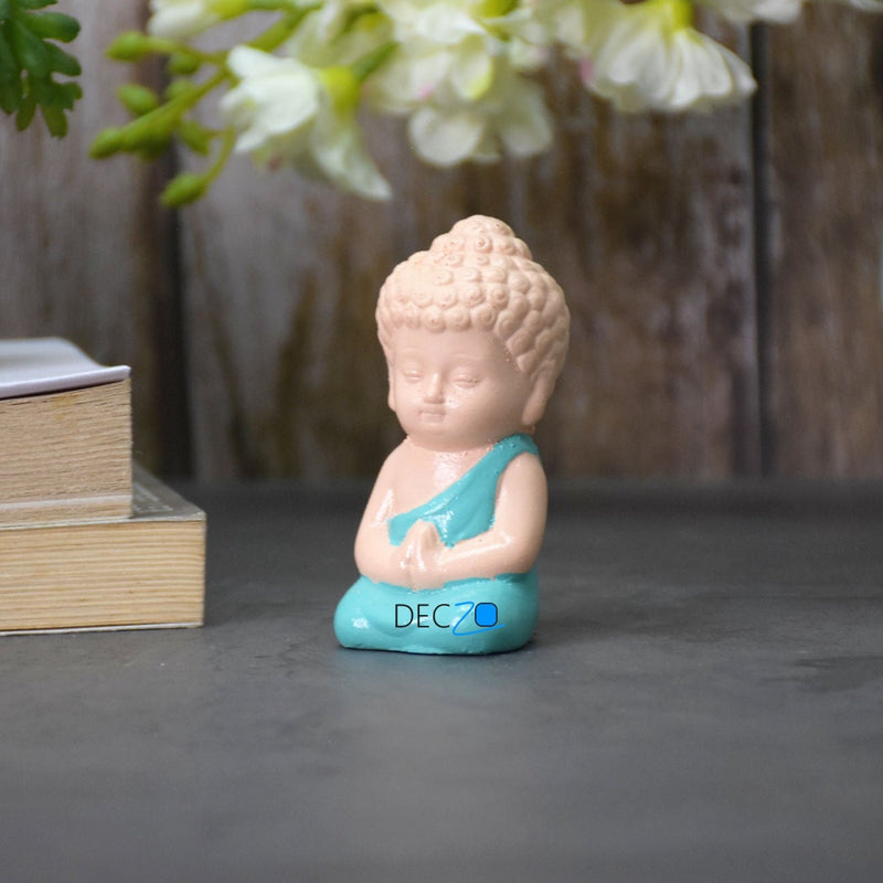 Family of Child Buddha miniature for Table, Return Gift, Dashboard: Bege and Multicolor - Deczo