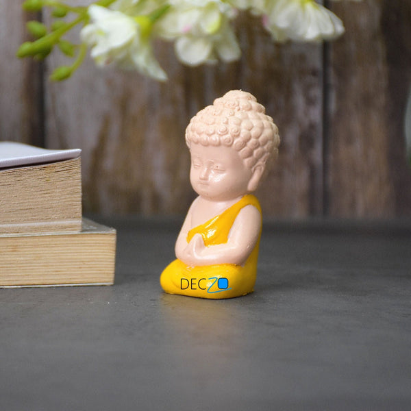 Family of Child Buddha miniature for Table, Return Gift, Dashboard: Bege and Multicolor - Deczo