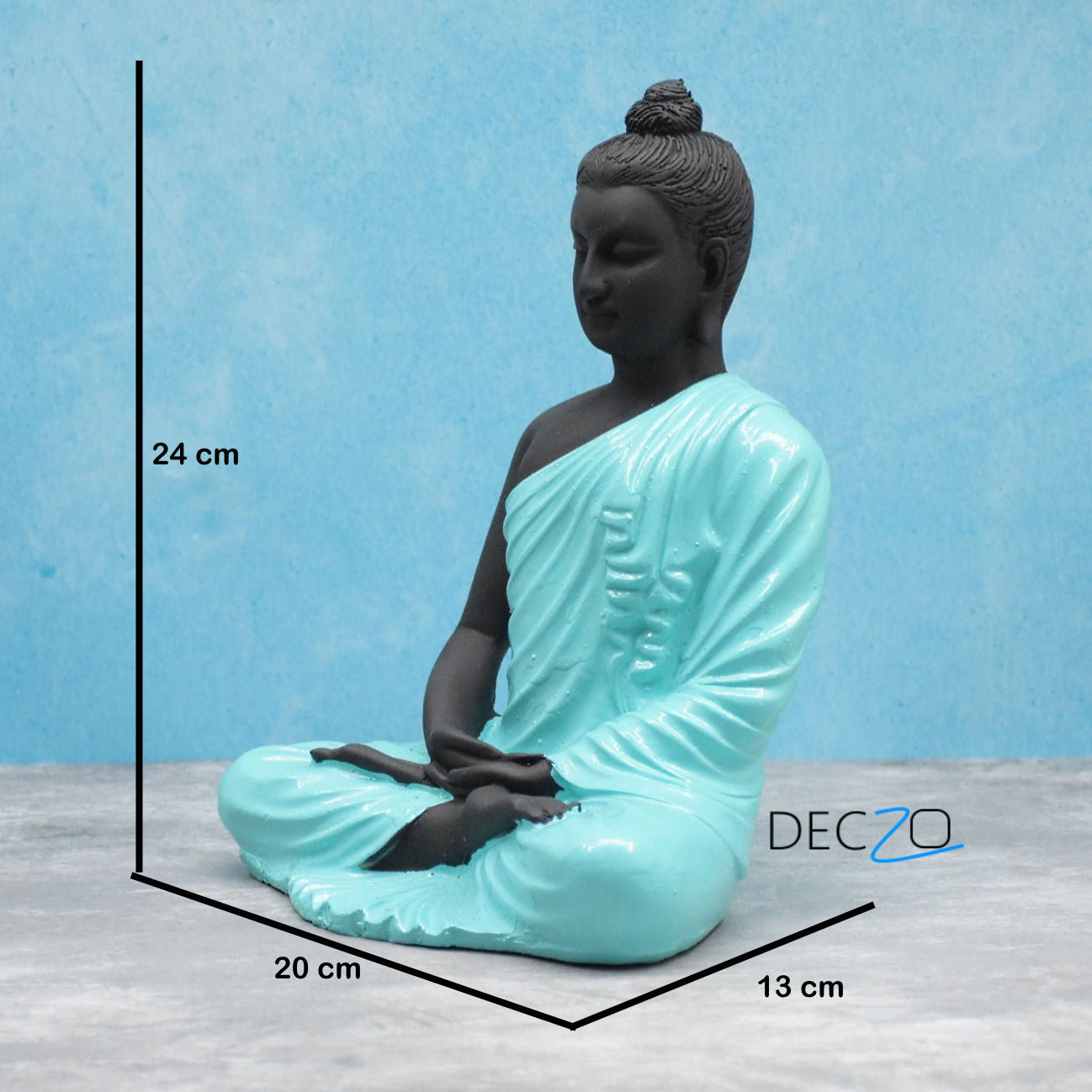 Gracious Yogi Sitting Buddha :  Blue-Black - Deczo