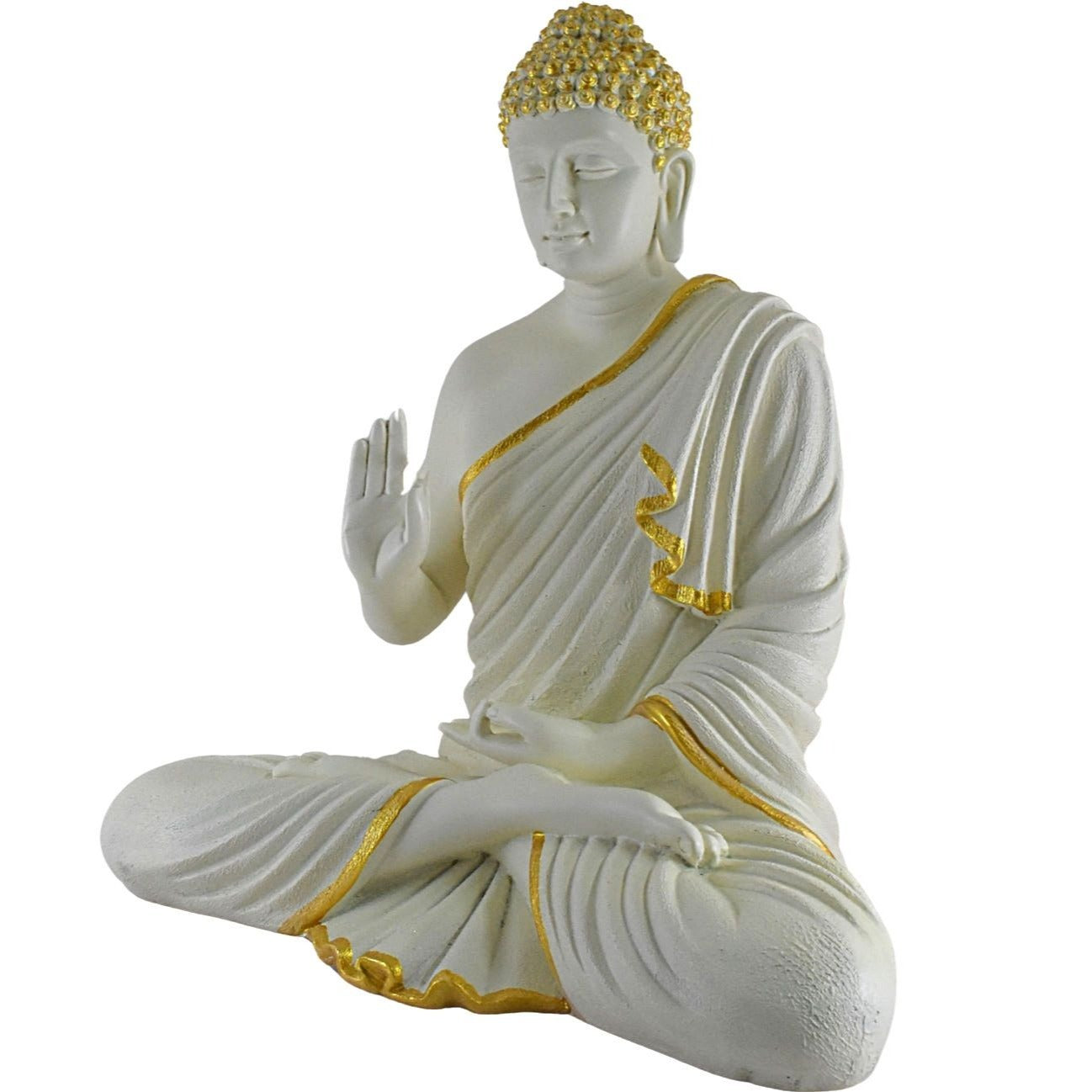 2 Feet XL Size Meditating Lord Buddha : White - Deczo