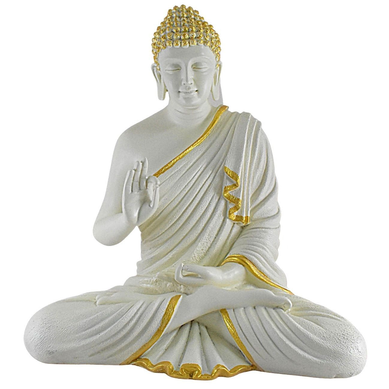 2 Feet XL Size Meditating Lord Buddha : White - Deczo