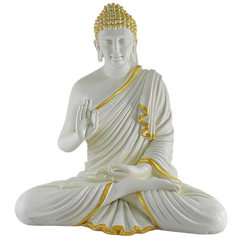 2 Feet XL Size Meditating Lord Buddha : White - Deczo