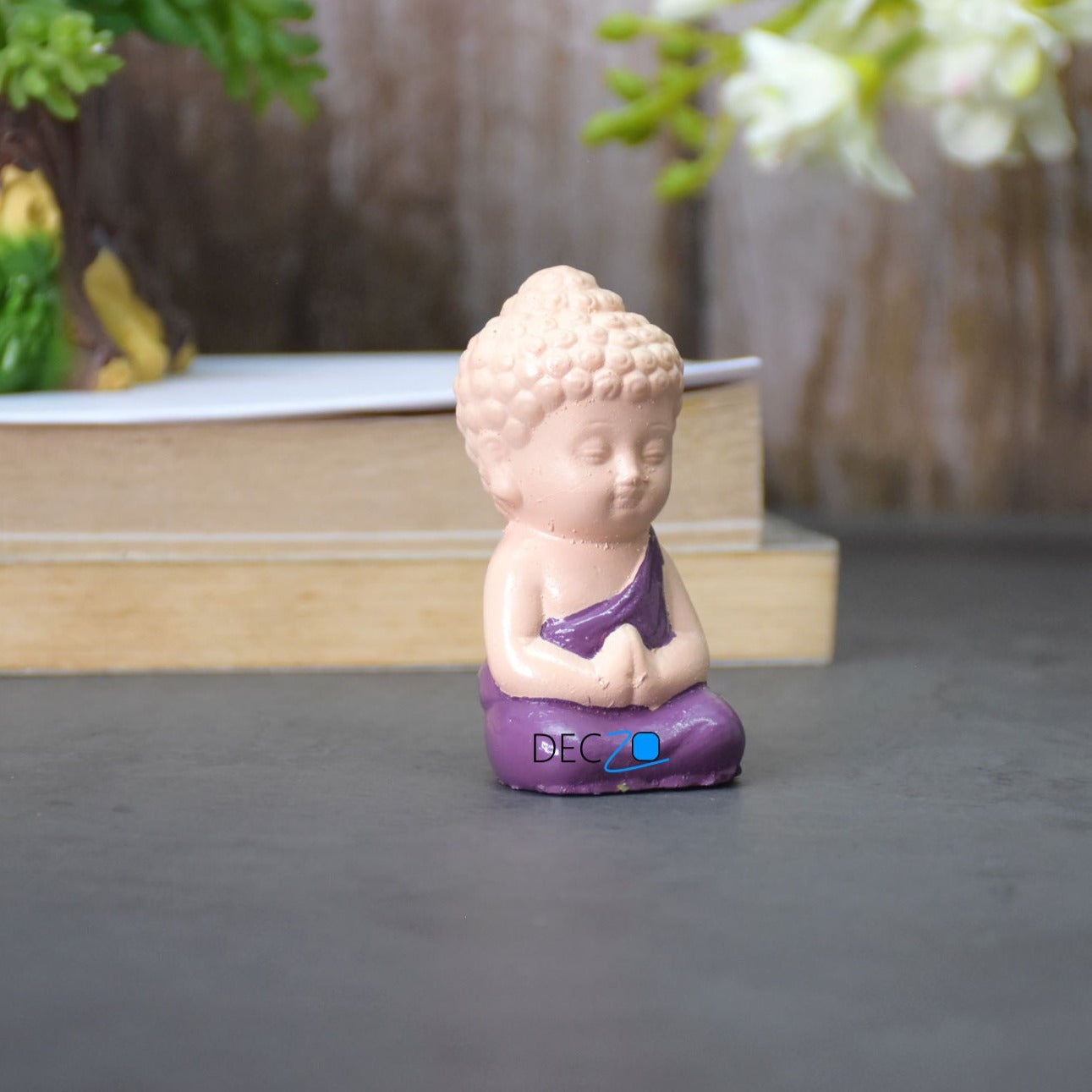 Cute Child Buddha miniature for Table, Return Gift, Dashboard: Bege Purple - Deczo