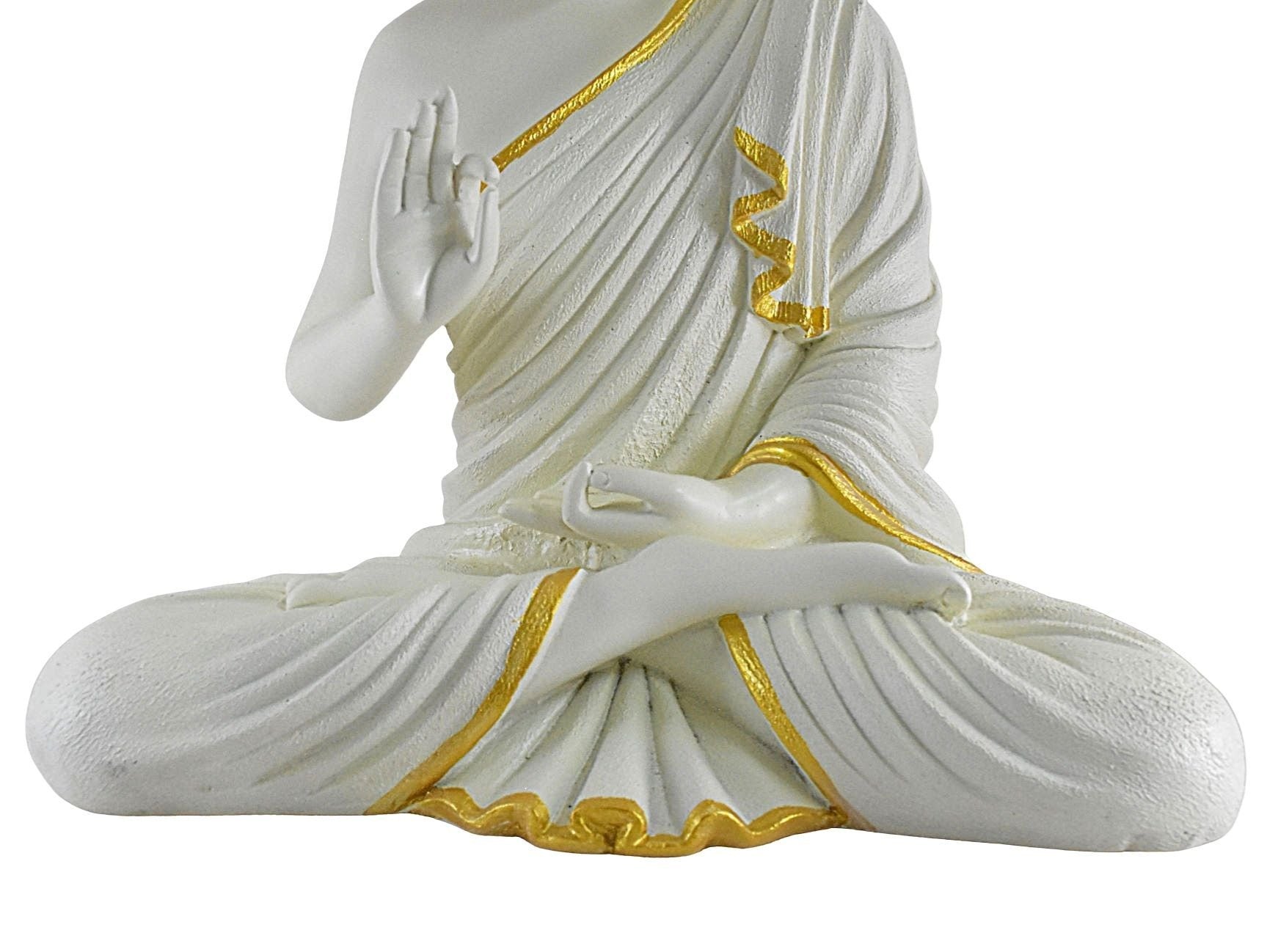 2 Feet XL Size Meditating Lord Buddha : White - Deczo