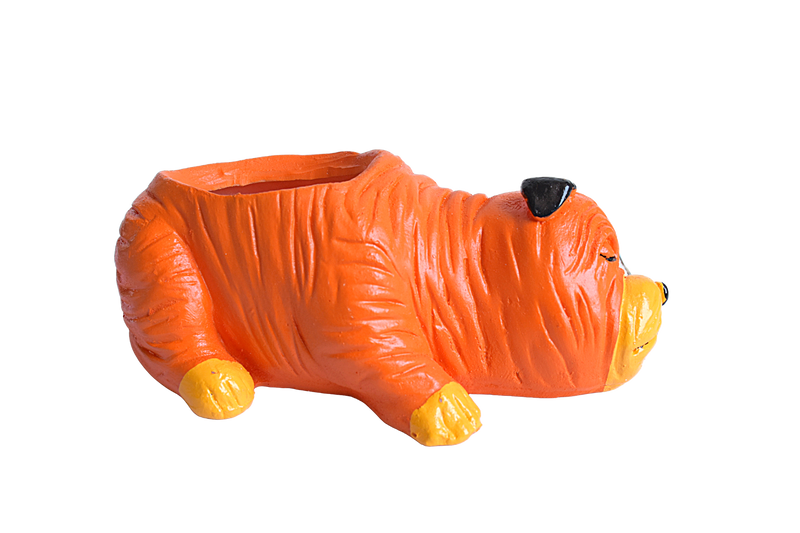 Sleeping Orange Dog Resin Succulent Pot  for Garden,Decor, Kids Room,Gift - Deczo