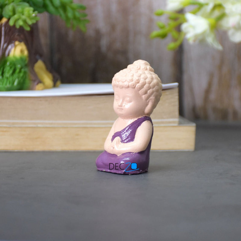 Family of Child Buddha miniature for Table, Return Gift, Dashboard: Bege and Multicolor - Deczo