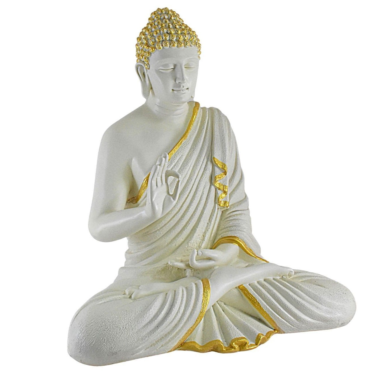 2 Feet XL Size Meditating Lord Buddha : White - Deczo