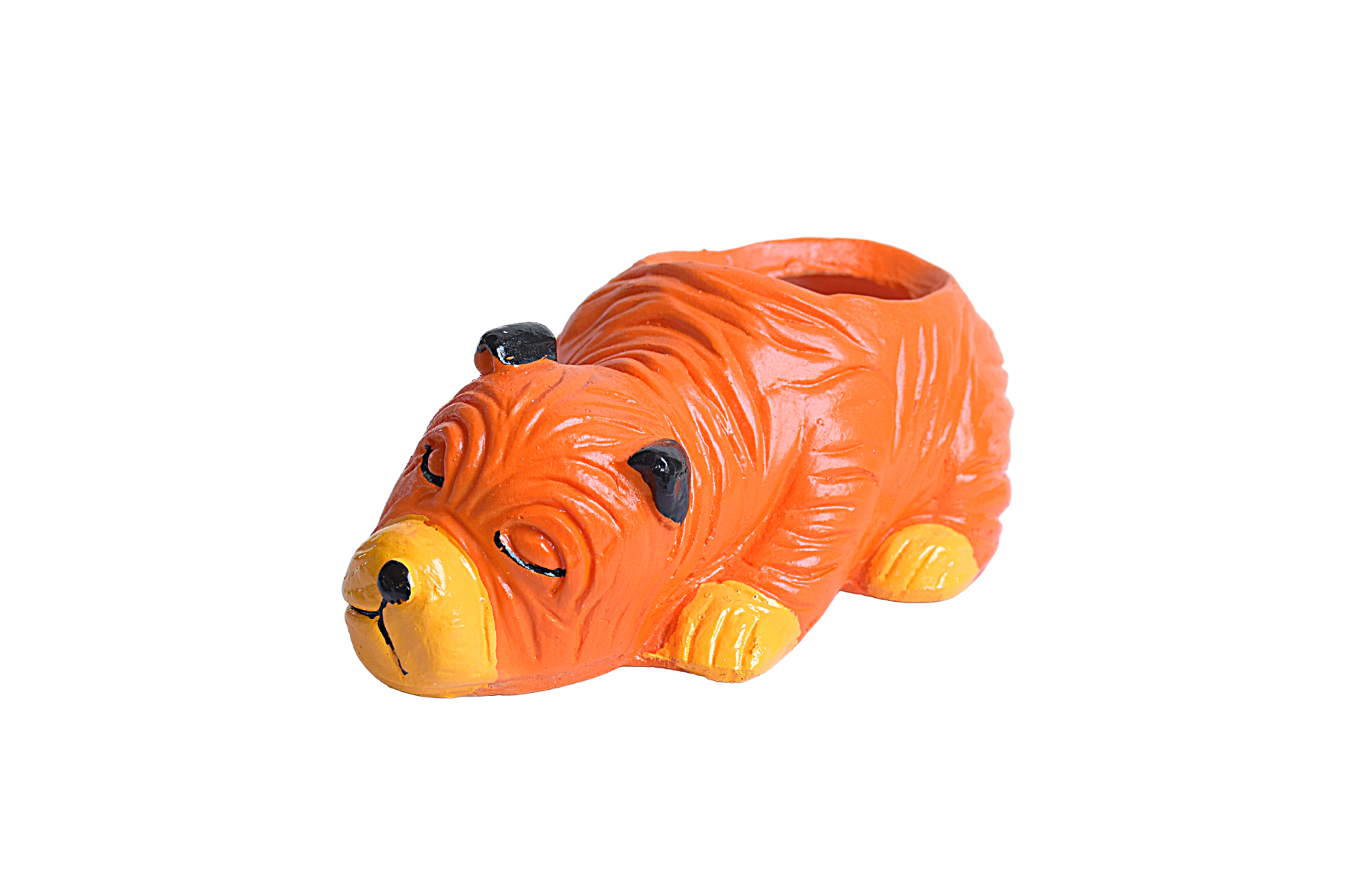 Sleeping Orange Dog Resin Succulent Pot  for Garden,Decor, Kids Room,Gift - Deczo