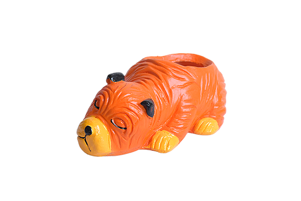 Sleeping Orange Dog Resin Succulent Pot  for Garden,Decor, Kids Room,Gift - Deczo