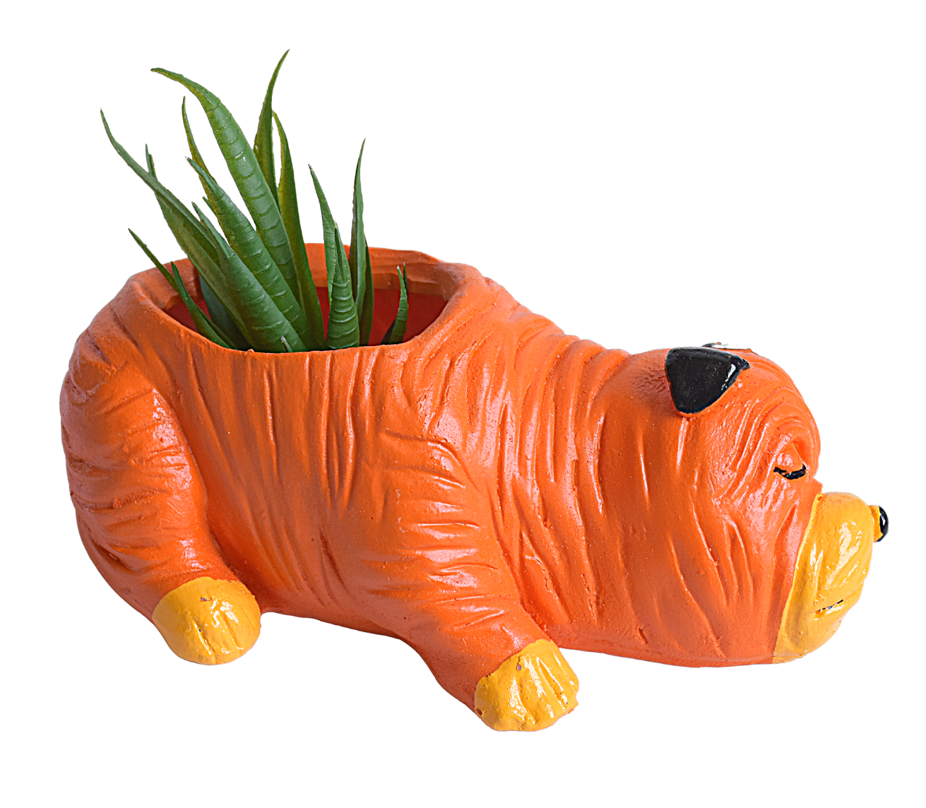 Sleeping Orange Dog Resin Succulent Pot  for Garden,Decor, Kids Room,Gift - Deczo