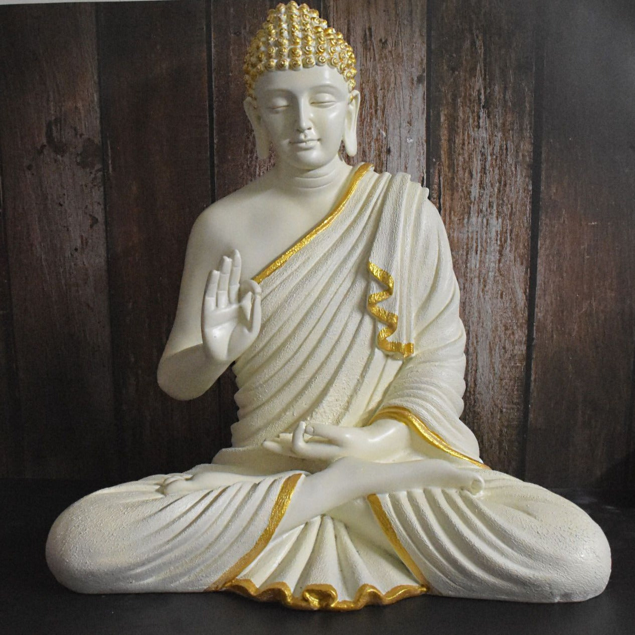 2 Feet XL Size Meditating Lord Buddha : White - Deczo