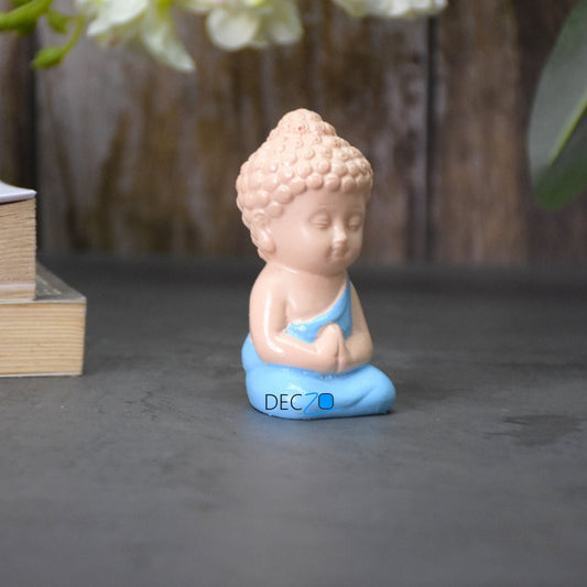 Cute Child Buddha miniature for Table, Return Gift, Dashboard: Bege Blue - Deczo