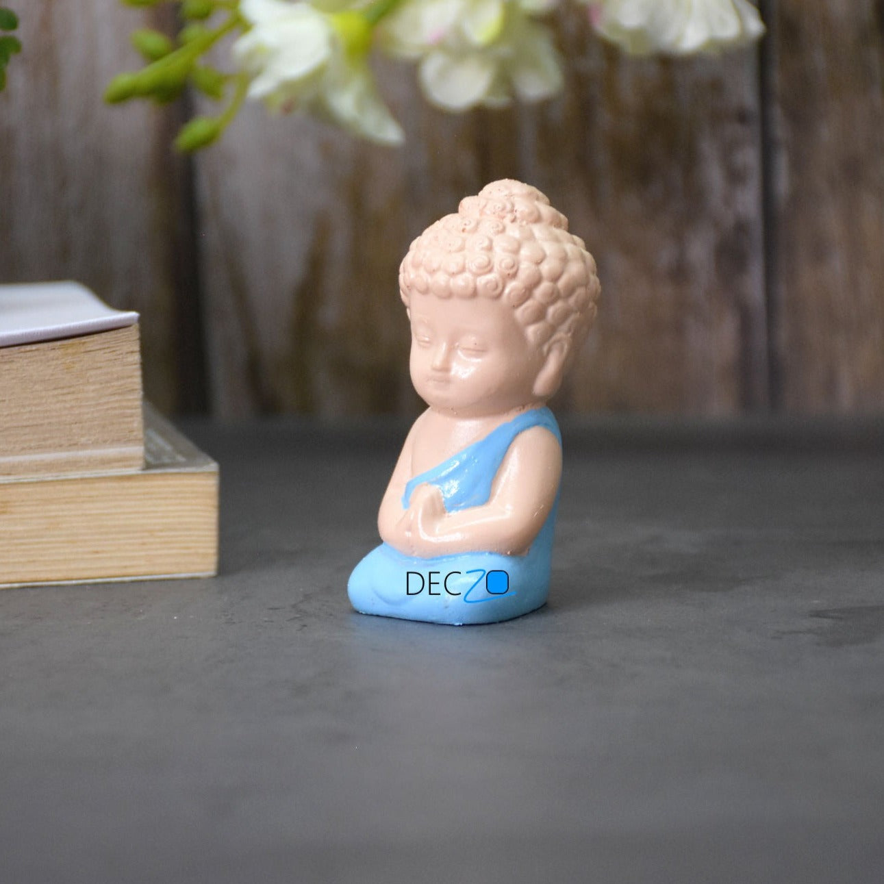 Cute Child Buddha miniature for Table, Return Gift, Dashboard: Bege Blue - Deczo