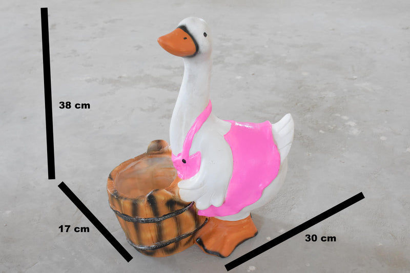 Duck with Basket Resin Succulent Pot - Deczo