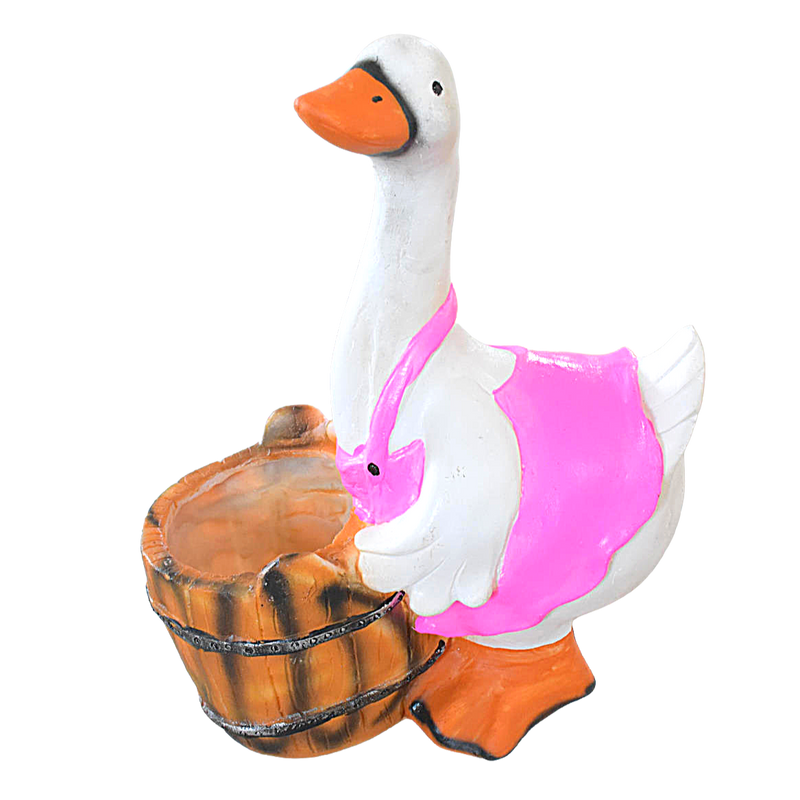 Duck with Basket Resin Succulent Pot - Deczo