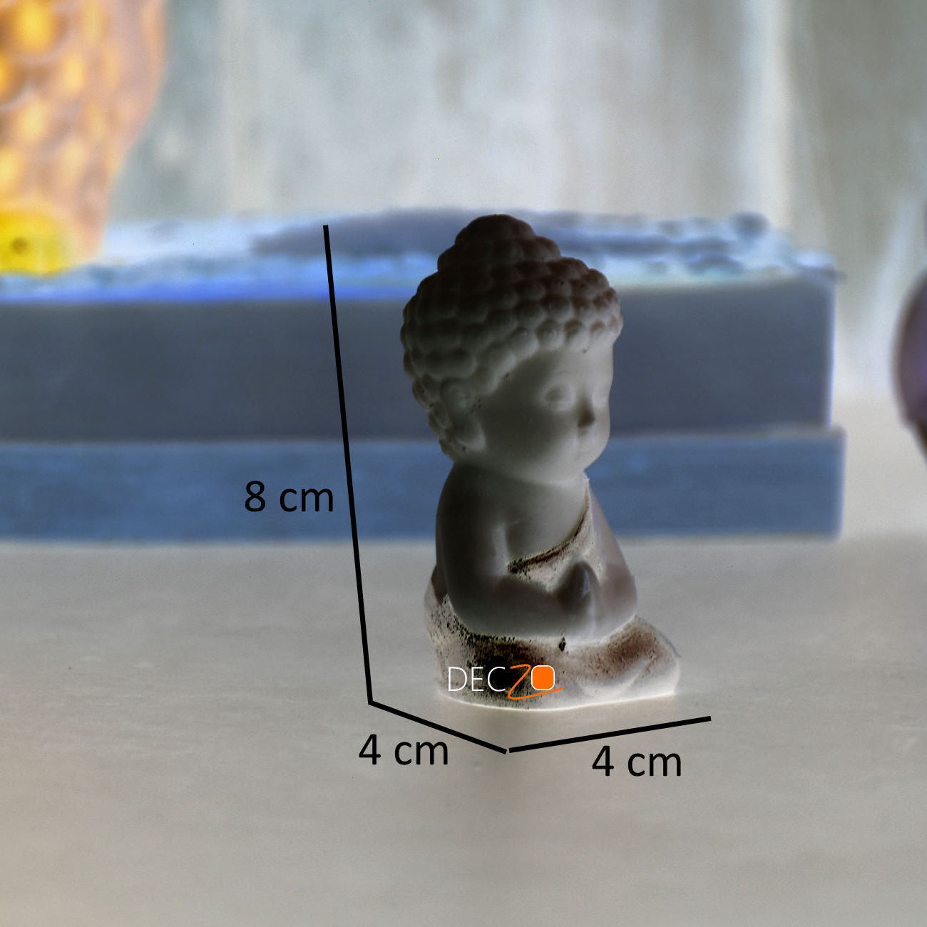 Cute Child Buddha Idol for Table, Return Gift, Dashboard: White Purple - Deczo
