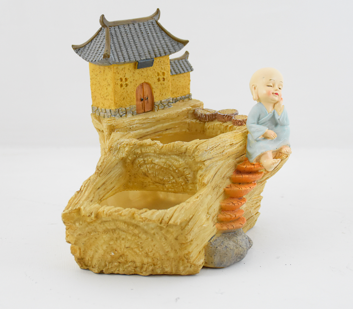 Monk Sitting Near Home Resin Succulent Pot - Deczo