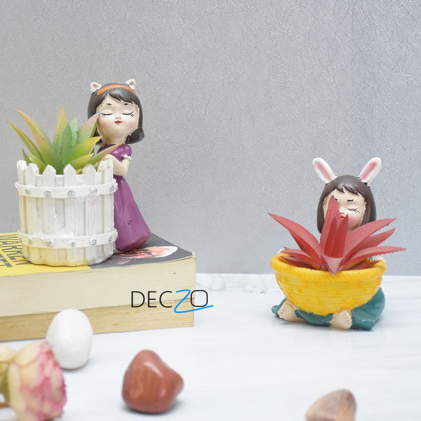 Girls With Basket Planter : Combo - Deczo