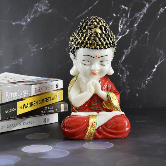 Marbel Buddha in Thinking Position : Red - Deczo