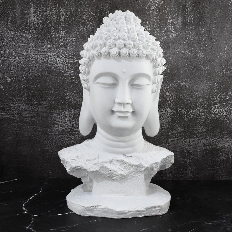 The Amoghasiddhi Buddha Head Statue - Large (White)