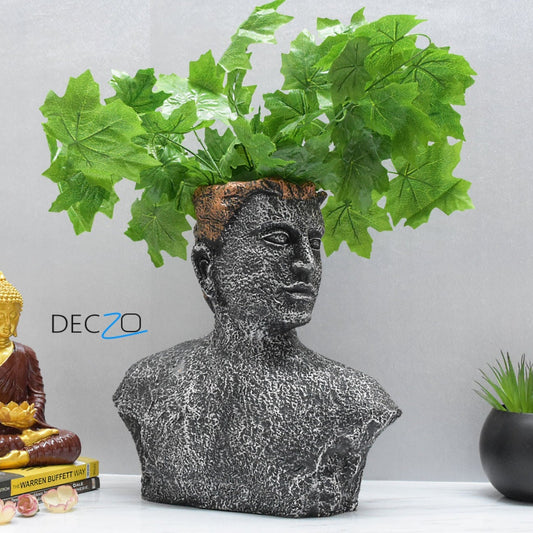Metal Man Table Planter  : Silver - Deczo