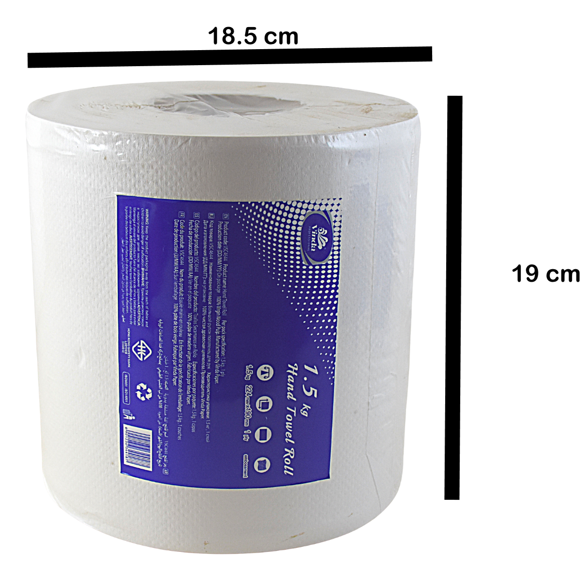 Vinda AFH 1.5kg 1ply Jumbo Hand Towel VSC4644 - Deczo