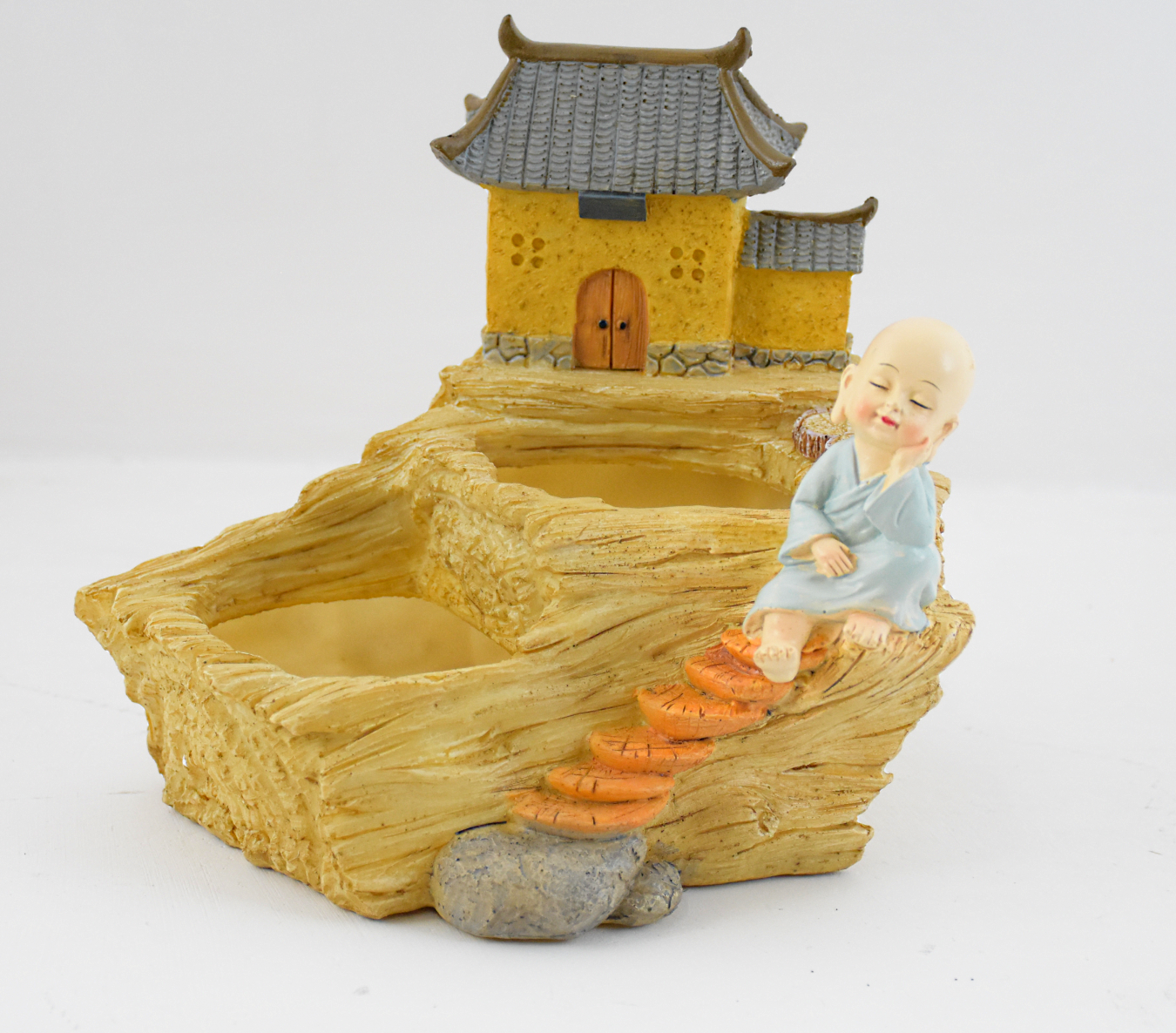 Monk Sitting Near Home Resin Succulent Pot - Deczo