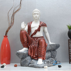 2.4 Feet Blessing Buddha Resting on Mountain – Cherry - Deczo