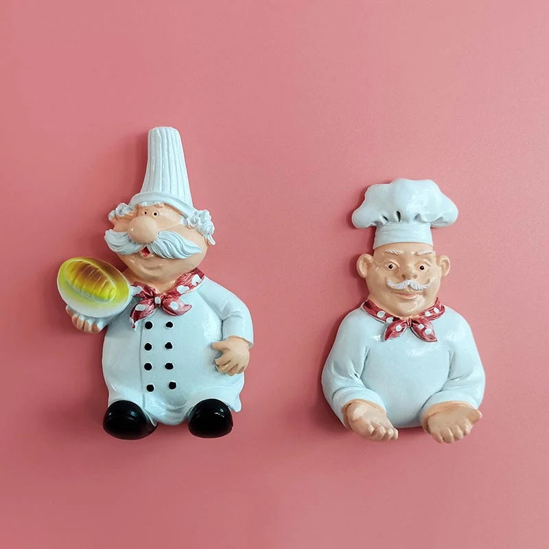 Cartoon Chef  Set of 2 Plug Holder Power Cord Socket Hanger Organizer Wall Hanging Hook Resin Kitchen Hooks Gadgets Self Adhesive Creative