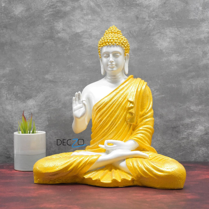 Large Blessing Buddha Statue : Pearl Yellow - Deczo