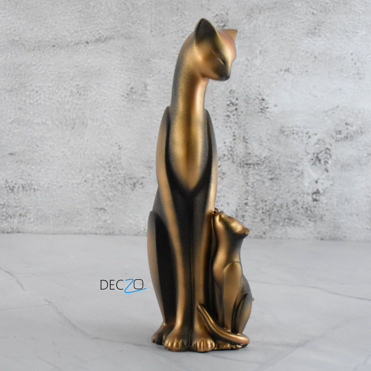 Mother Cat with Child Showpiece : Copper - Deczo