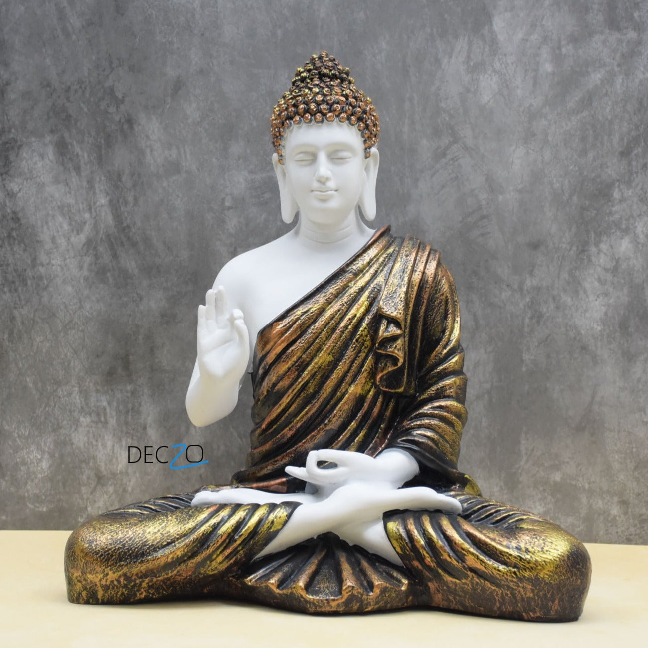 Large Blessing Buddha Statue : Silky Golden - Deczo