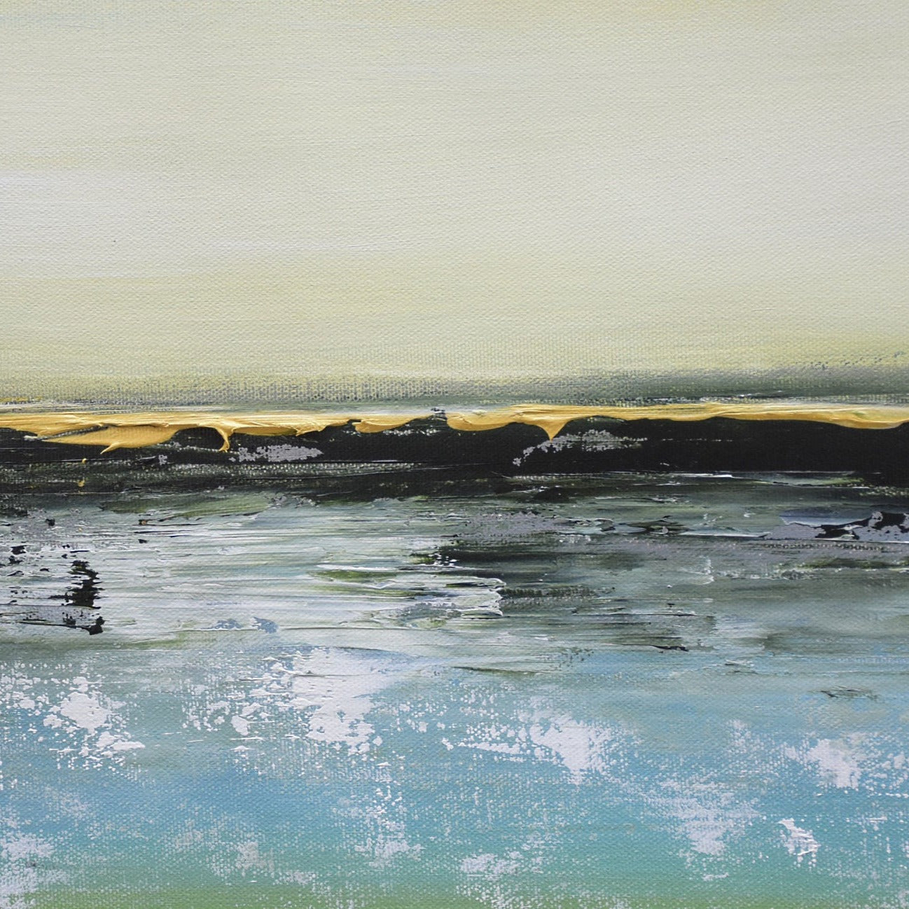 Blissful Seashore Handmade Acrylic on Canvas Abstract Wall Painting - Deczo