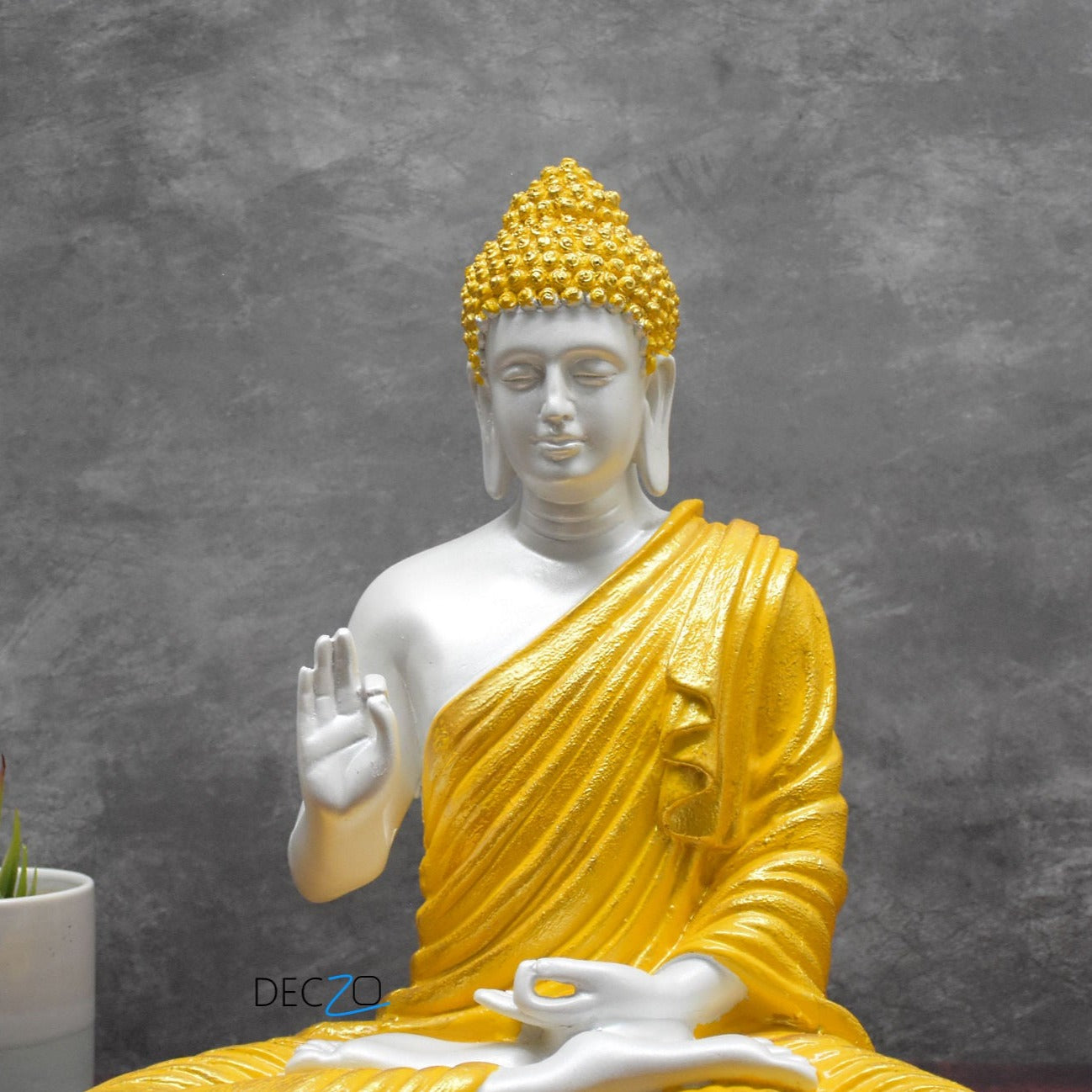 Large Blessing Buddha Statue : Pearl Yellow - Deczo