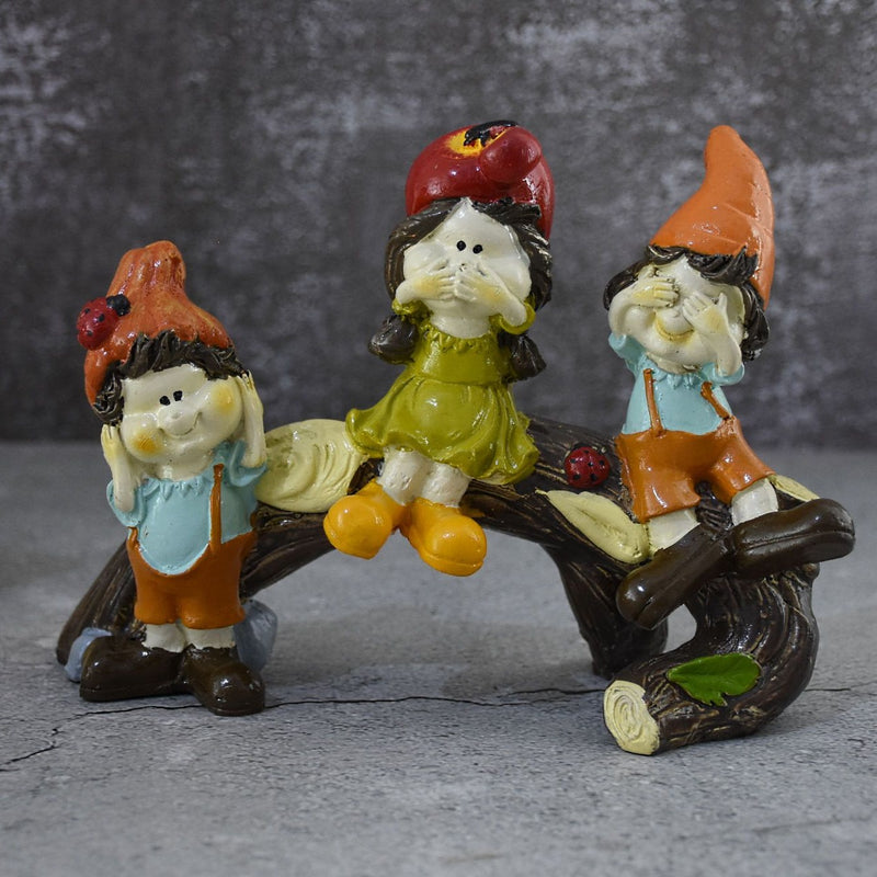 Kids Sitting on Tree Trunk Home Decor Accent - Deczo