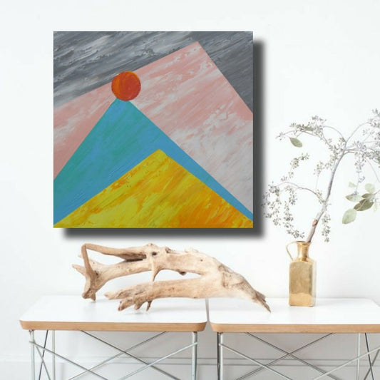 Geometry, Acrylic on Canvas, Handmade Wall Painting - Deczo