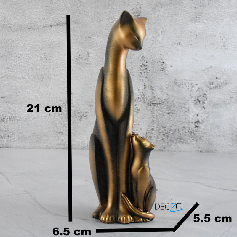 Mother Cat with Child Showpiece : Copper - Deczo