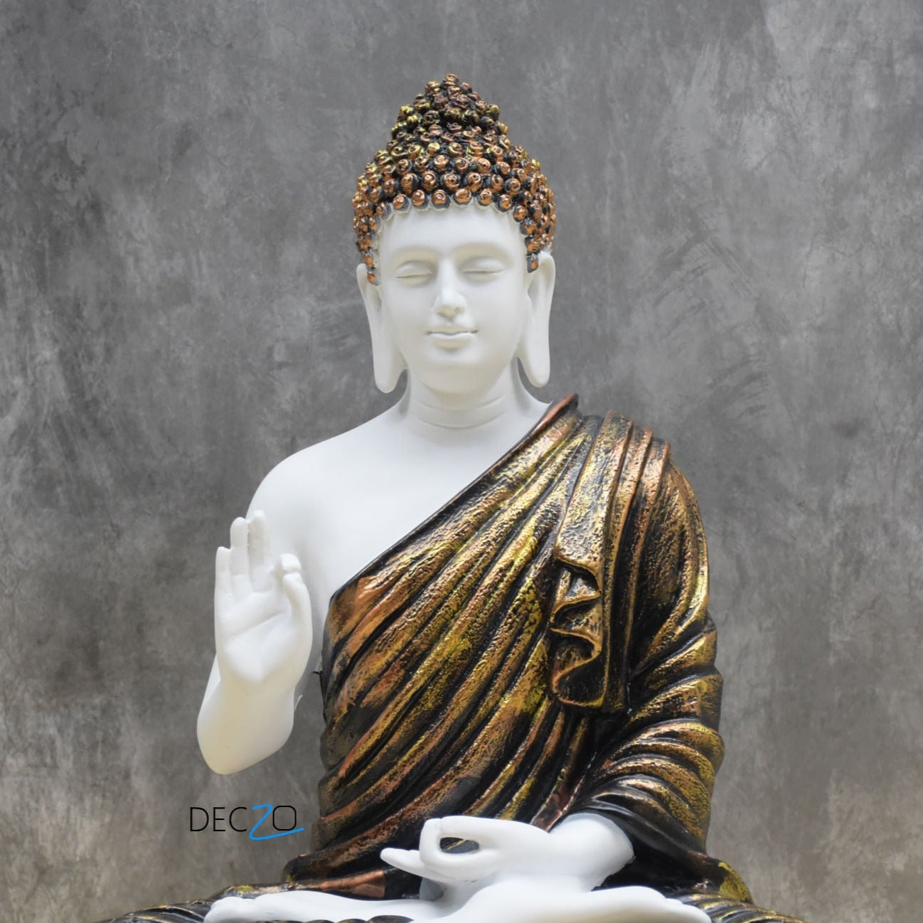 Large Blessing Buddha Statue : Silky Golden - Deczo