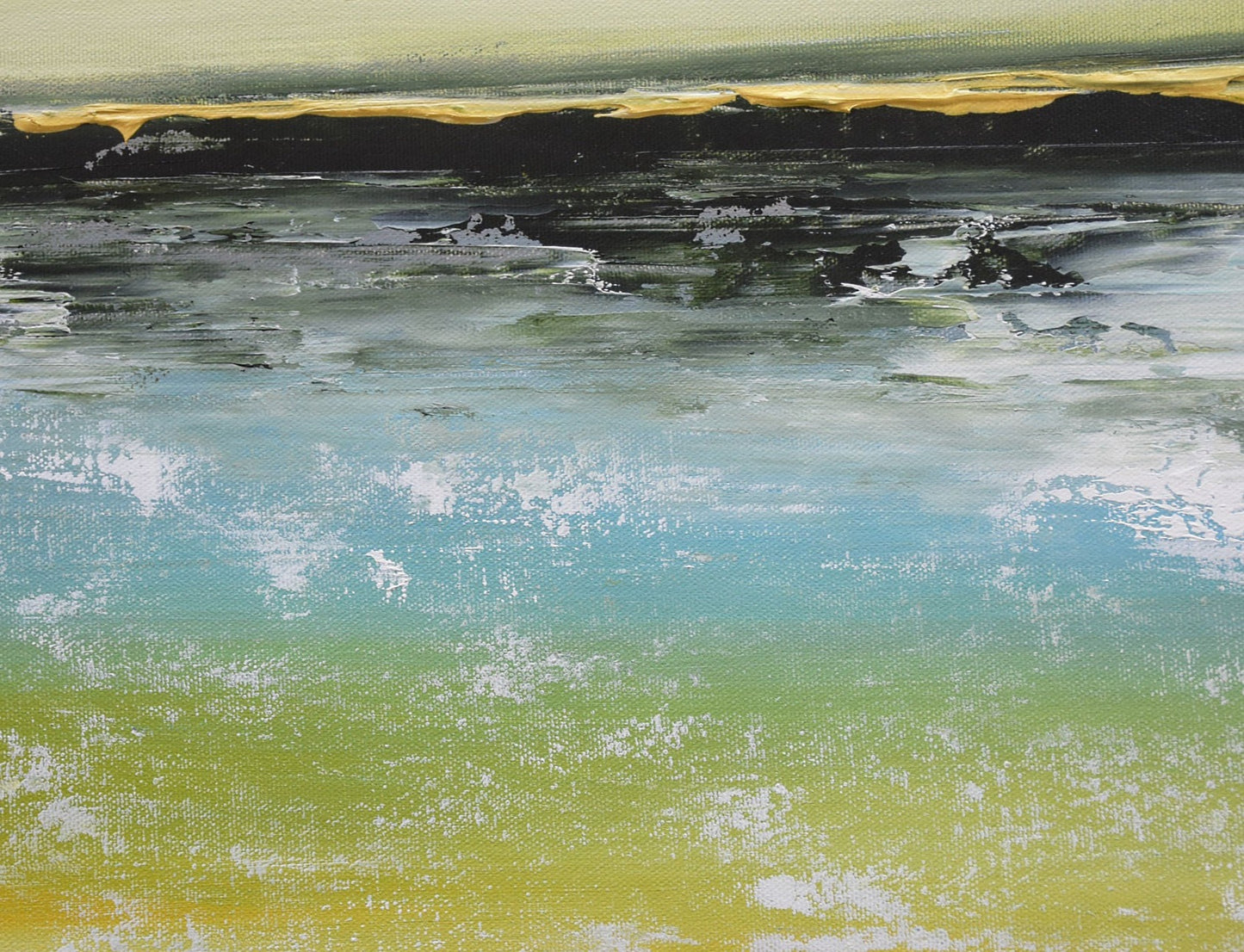 Blissful Seashore Handmade Acrylic on Canvas Abstract Wall Painting - Deczo