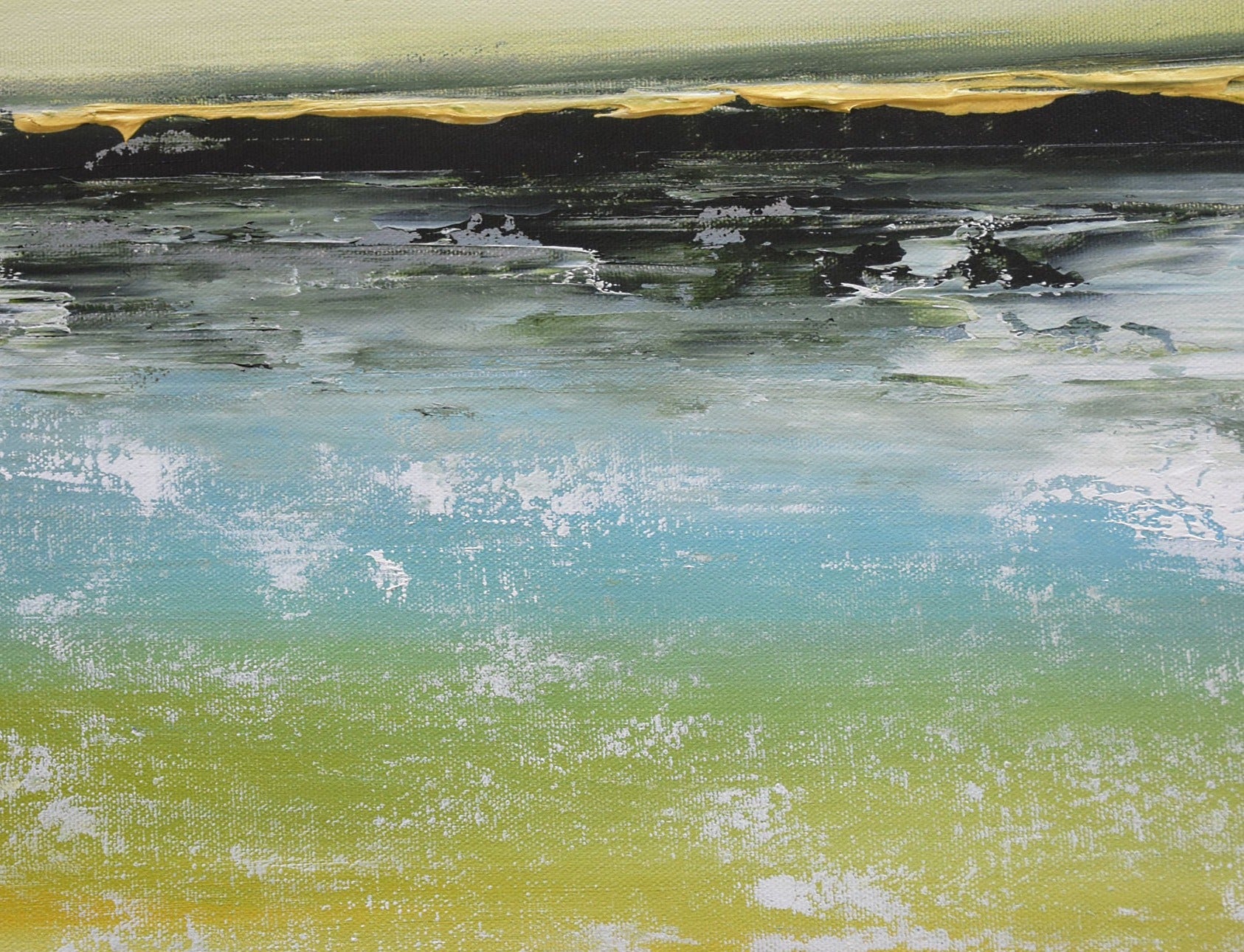 Blissful Seashore Handmade Acrylic on Canvas Abstract Wall Painting - Deczo