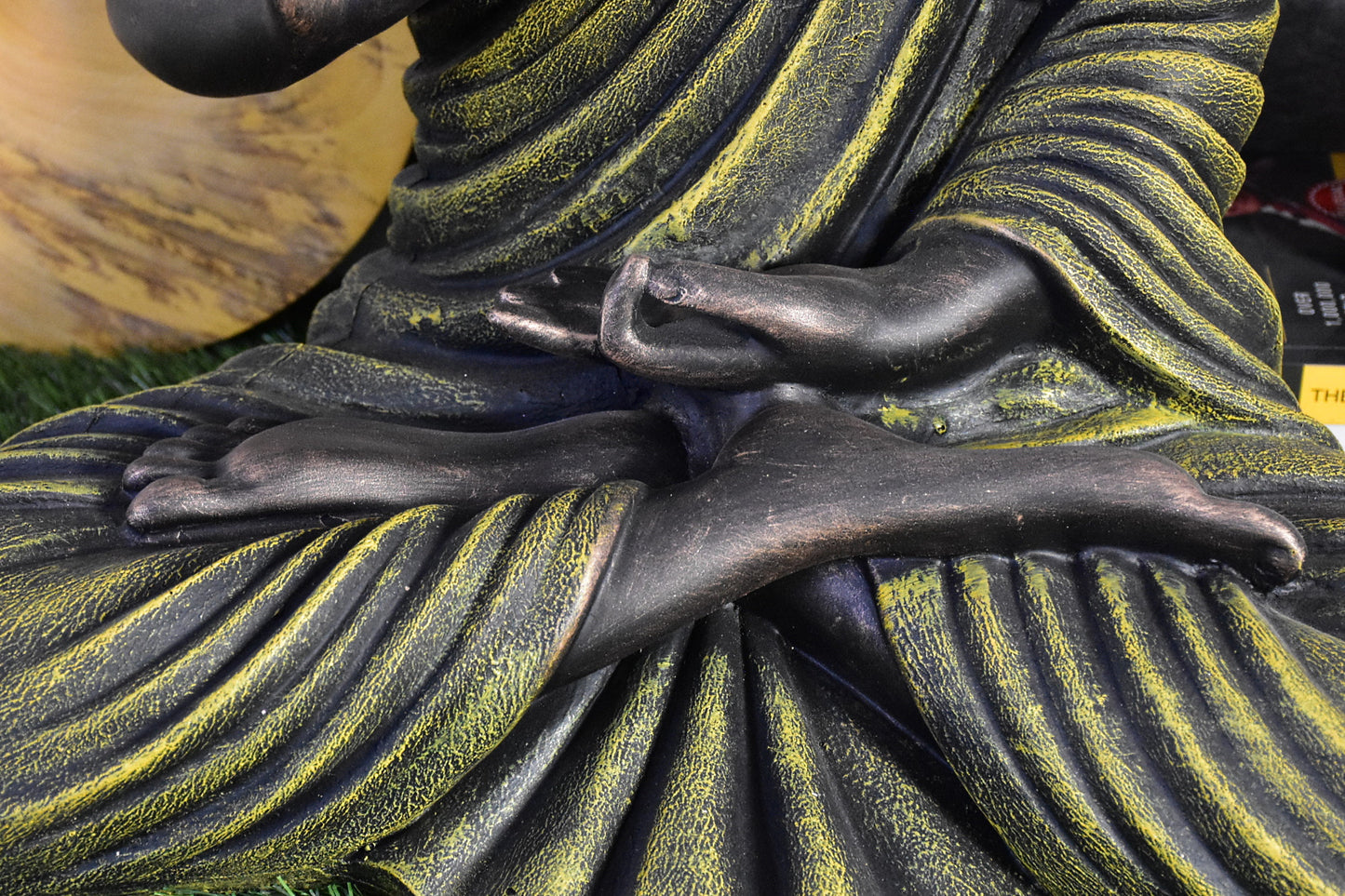 2 Feet Serene Blessing Buddha Idol- Rustic Green