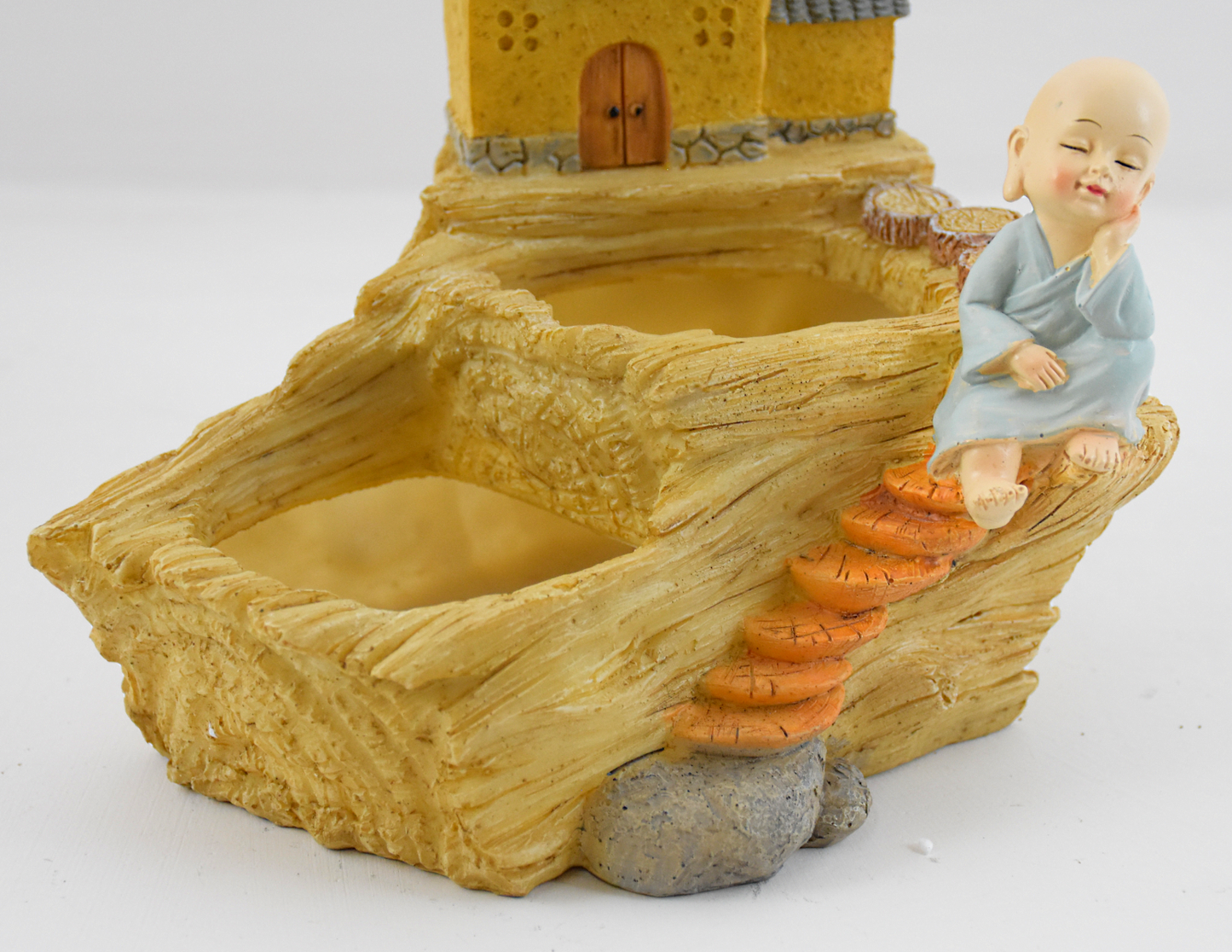 Monk Sitting Near Home Resin Succulent Pot - Deczo